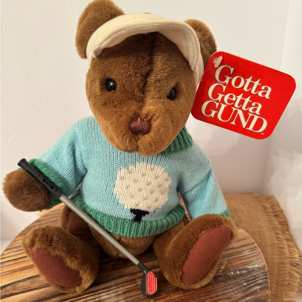 GUND plush Teddy Bear Golfer NWT new complete golf club golfing teddy - Picture 14 of 14